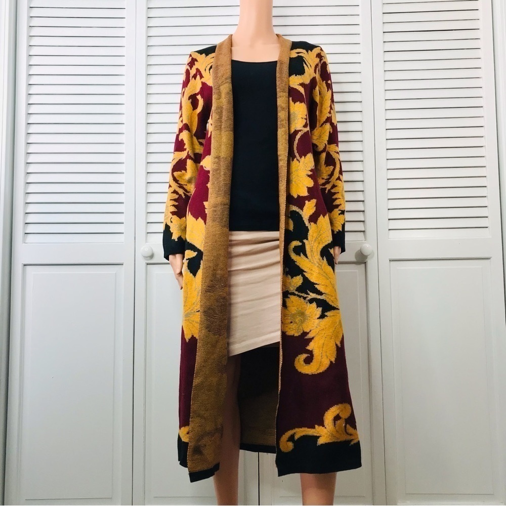 New VERTIGO Black Open Front Long Cardigan Sweater Size Medium